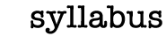 syllabus